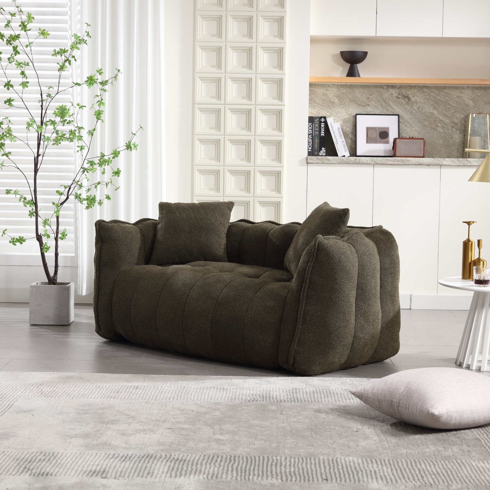 Bean Bag Sofa with high resilience foam core BeanBag Chair 2 people Olive+Green