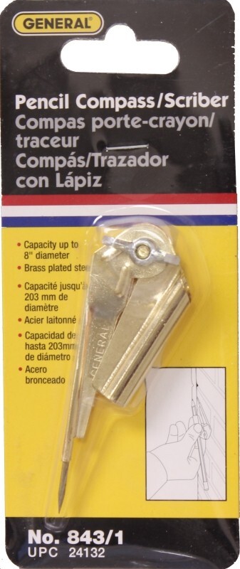NEW General Tools 843/1 Brass Plated Steel Compass & Scriber TOOL