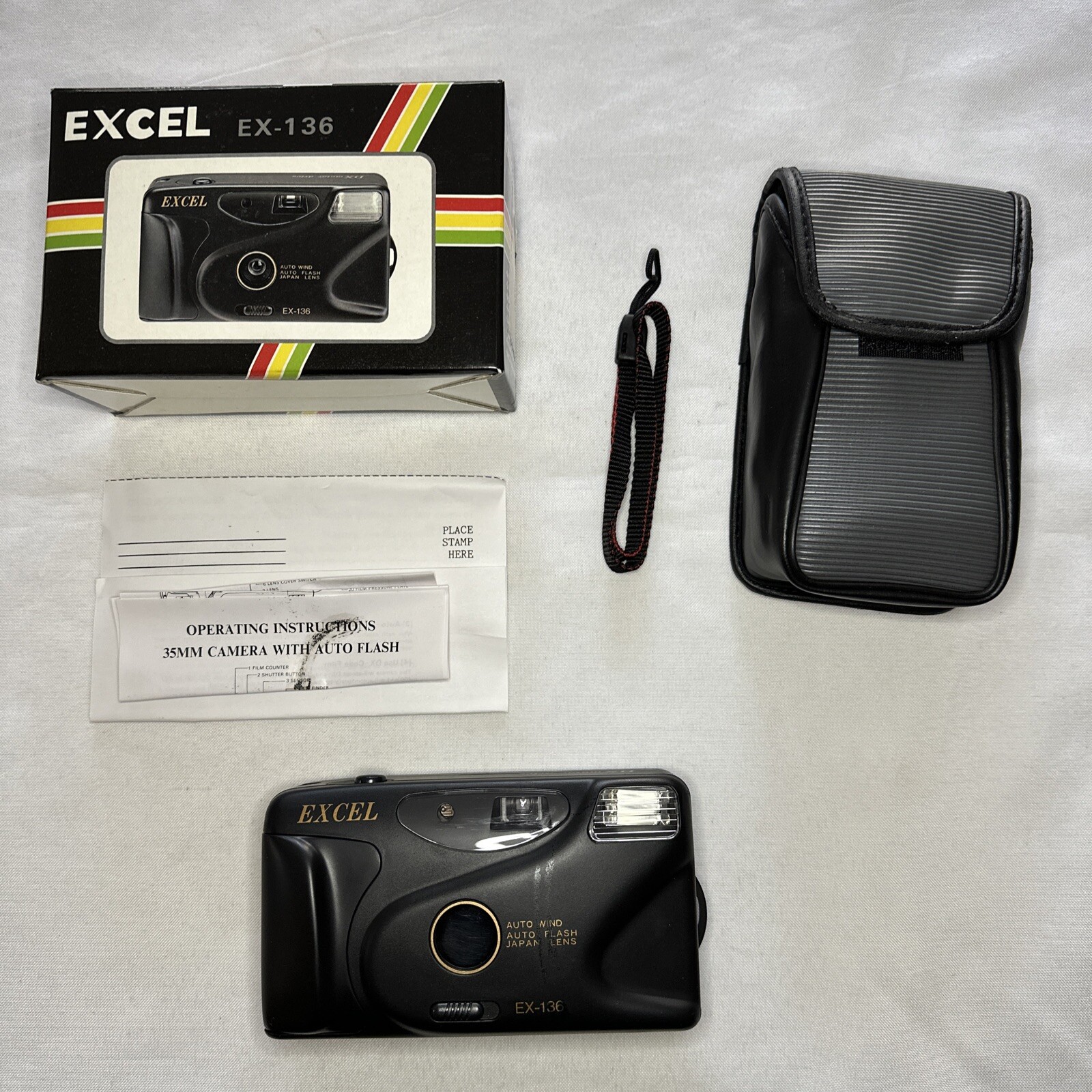 New! Vintage Excel EX-136 35MM Film Camera with All Accessories - Untested