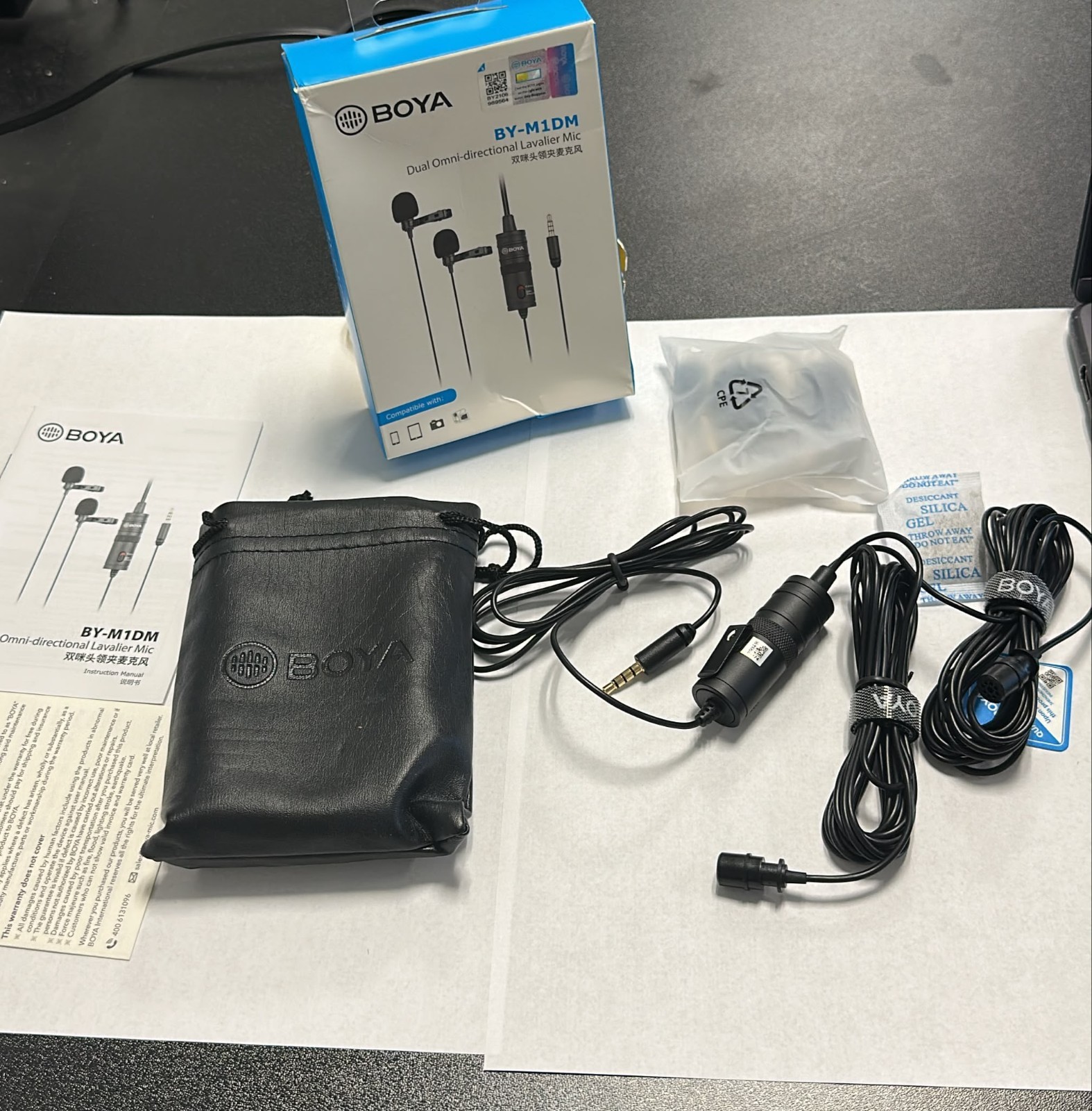 BOYA BY-M1DM Dual Lavalier Microphone Omnidirectional 3.5mm for Smartphone