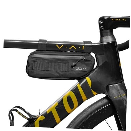 Bike Frame Bag | Weather-Resistant, Waterproof Zippers Compact Midnight Black