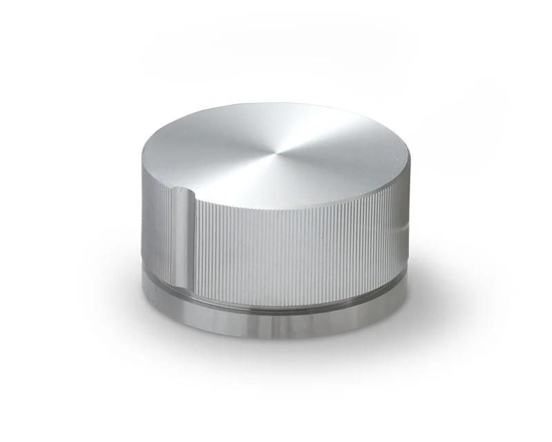 K-59-S-AG, Sato Parts 6.0mm Shaft 23mm Small Silver Splined Body Aluminum Knob