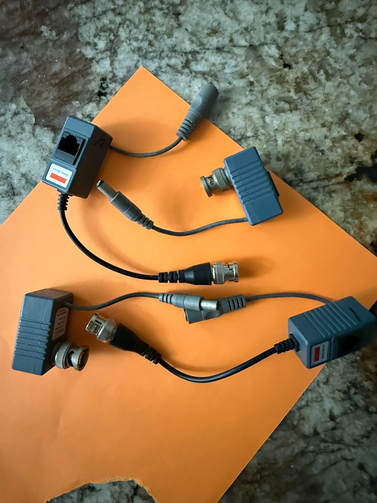 2 pair, 1 Port Passive Power Video Balun Over Cat5 Security Camera