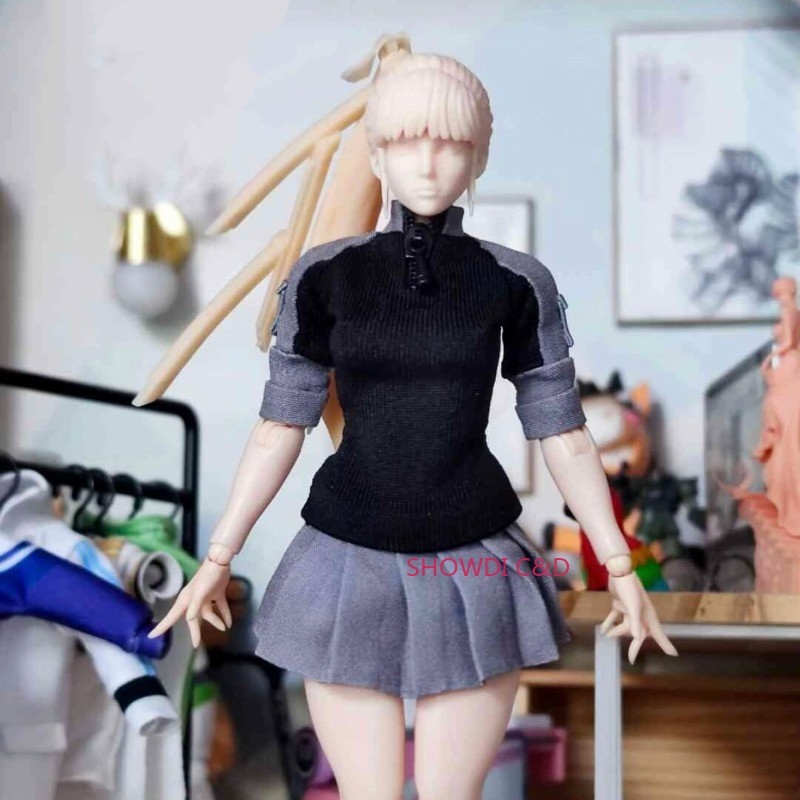 1/12 Custom Top Skirt Clothes Model For 12" Female Romankey Action Figure Body