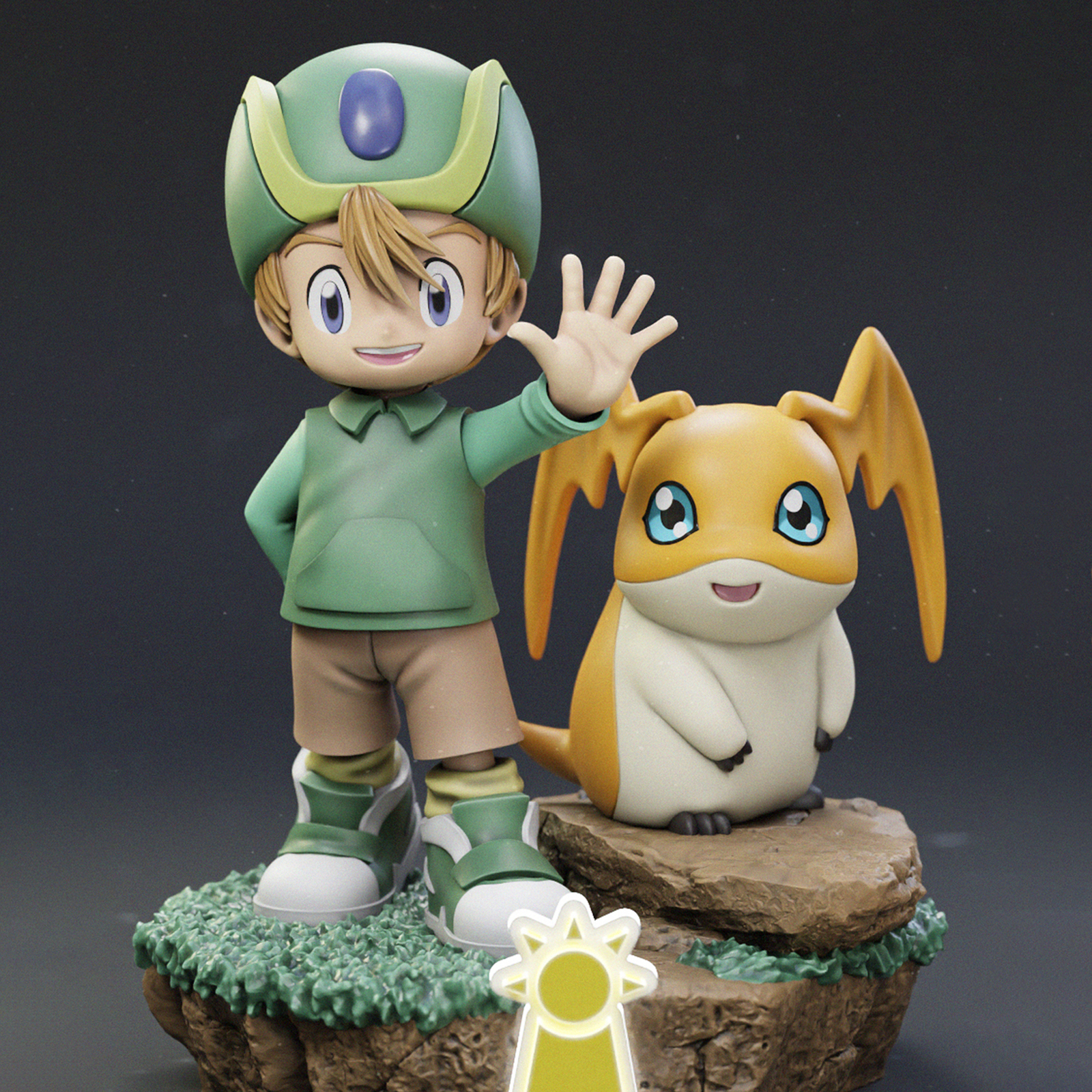 Unpainted Digimon Takeru "T.K" Takaishi + Patamon Resin GARAGE KIT In Stock New
