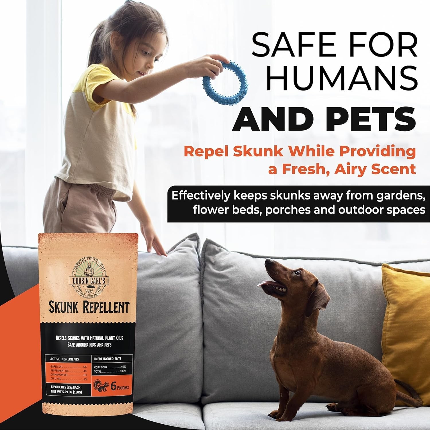 Maximum-Strength Skunk Repellent Natural Formula to Deter Skunks (18-Pack)