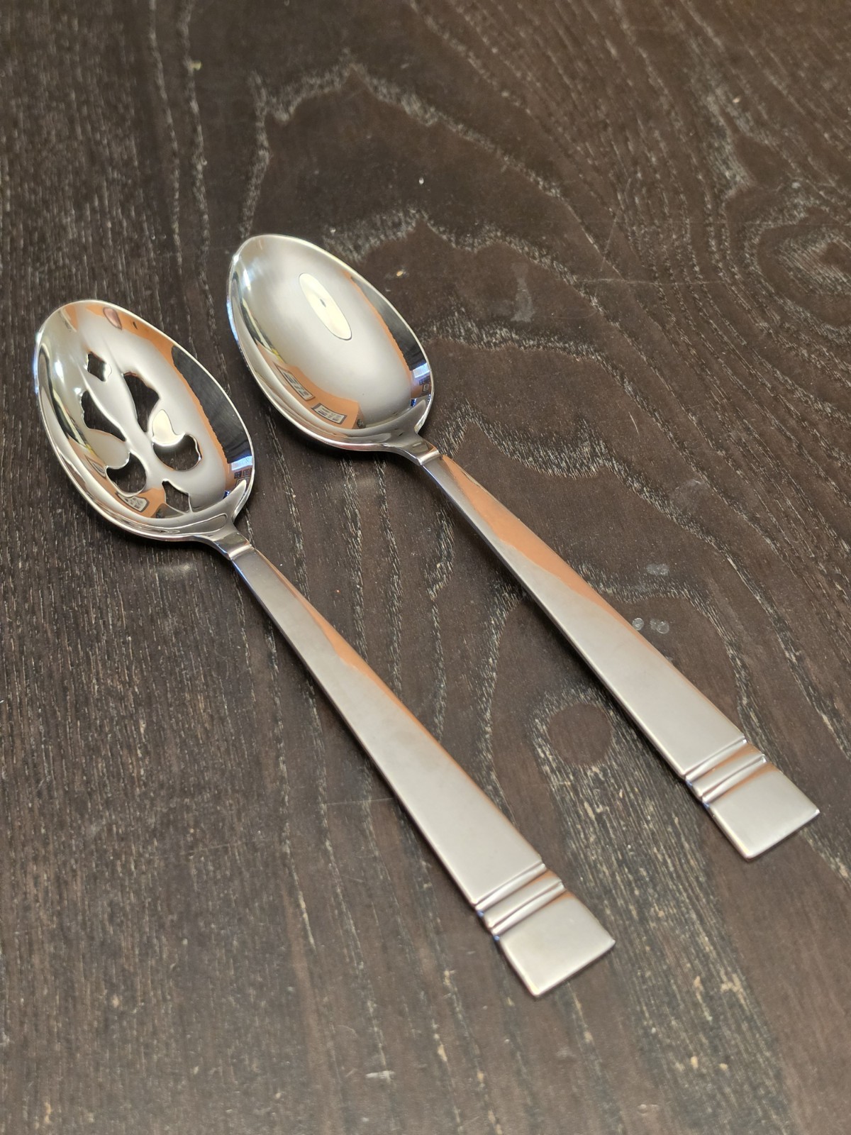 PFALZGRAFF PASSAGE STAINLESS - (2) SERVING SPOONS - EXCELLENT - 18/0