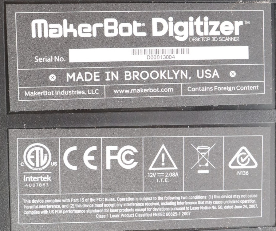 MakerBot Digitizer Desktop 3D Scanner