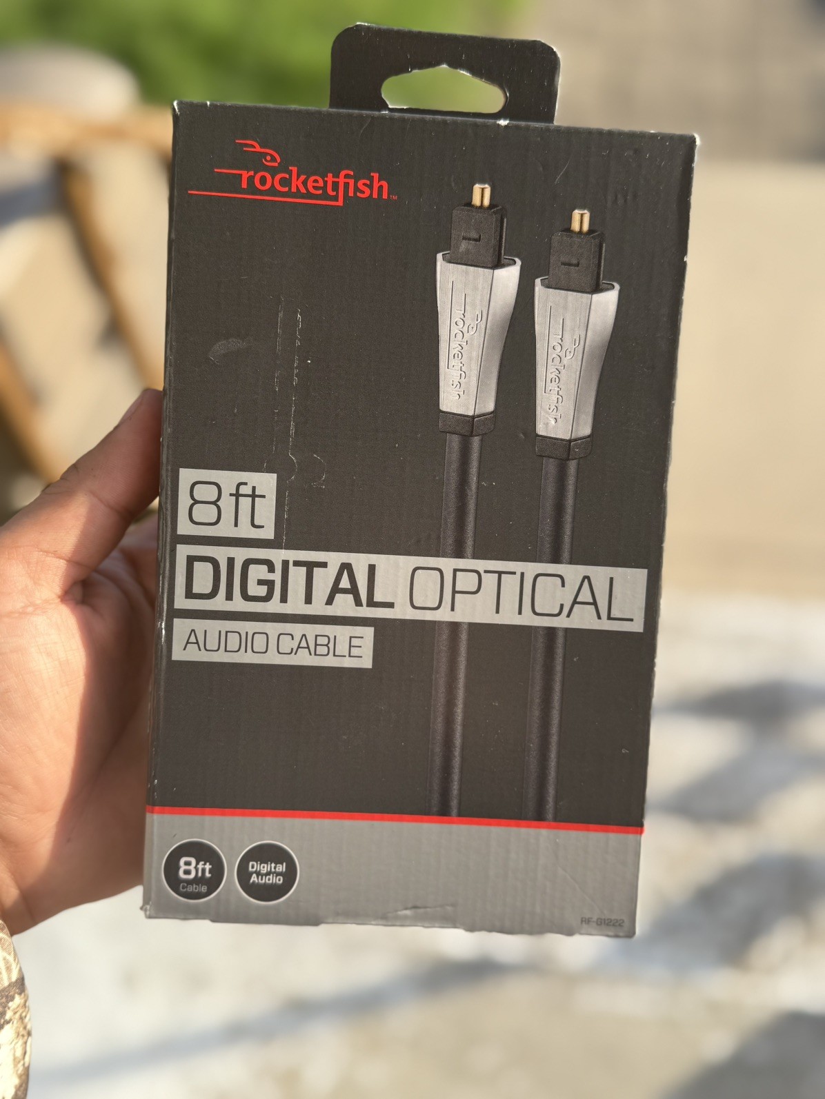 Rocketfish - 8' Toslink Fiber Optic Digital Optical Audio Cable Black RF-G1222