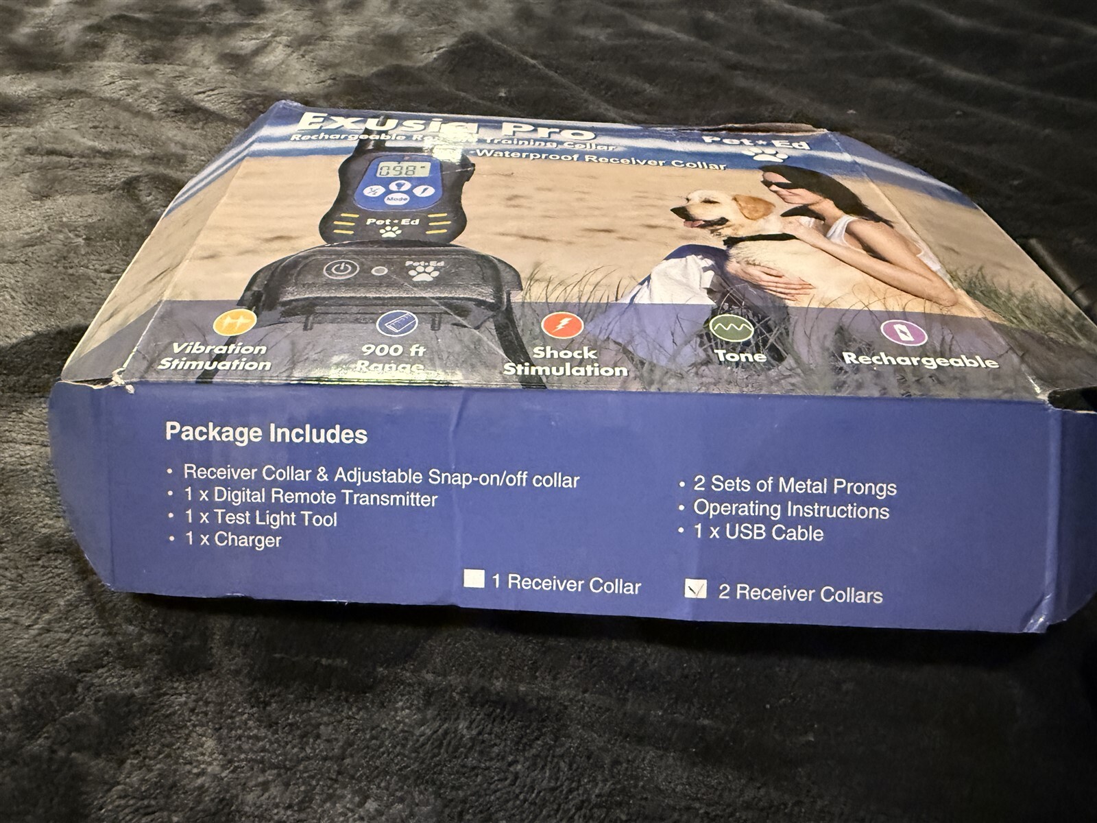 PET ED EXUSIA PRO RECHARGEABLE REMOTE TRAINING COLLAR WITH RECEIVER