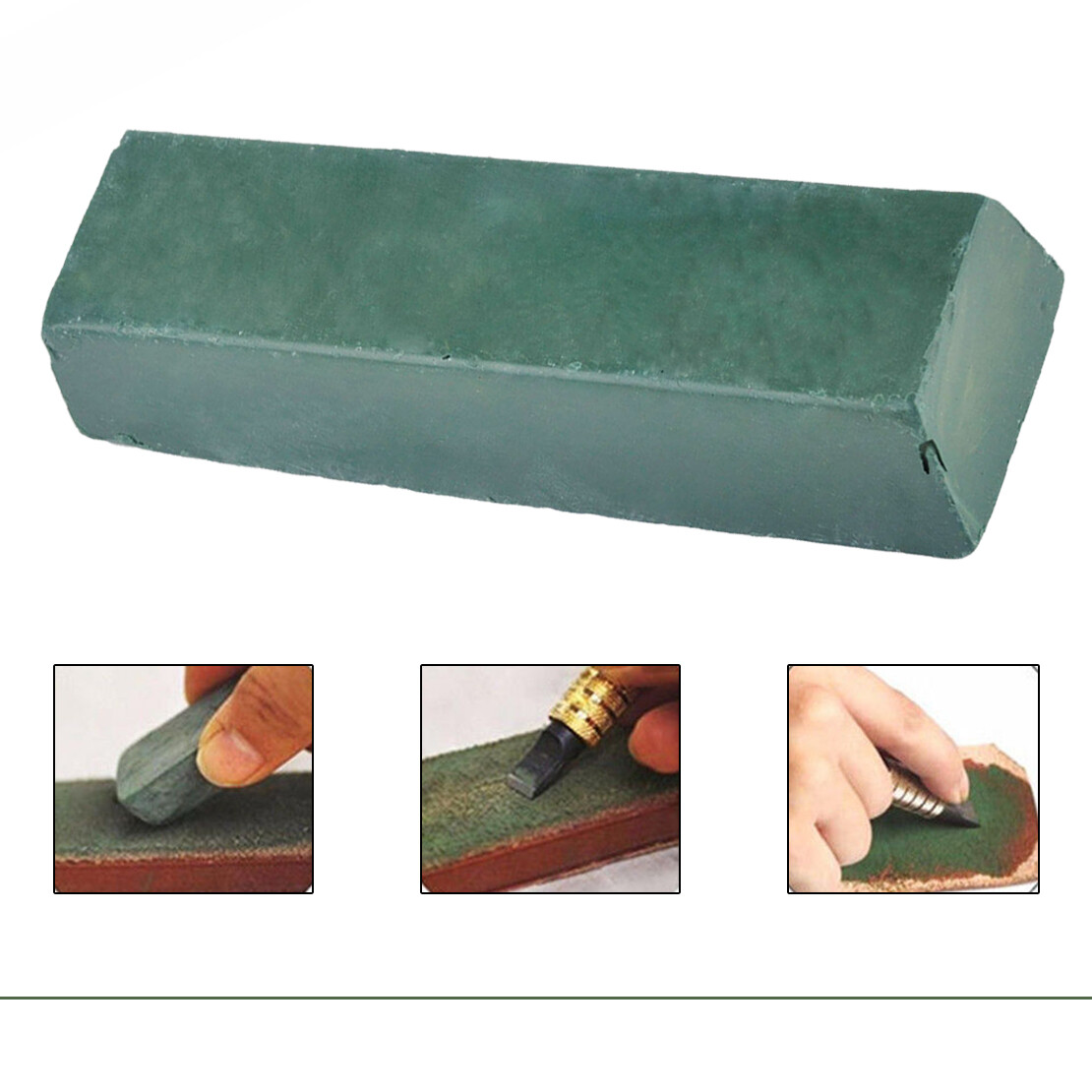 New Green Leather Strop Sharpening Abrasive Polishing Compounds Wax Fur craft