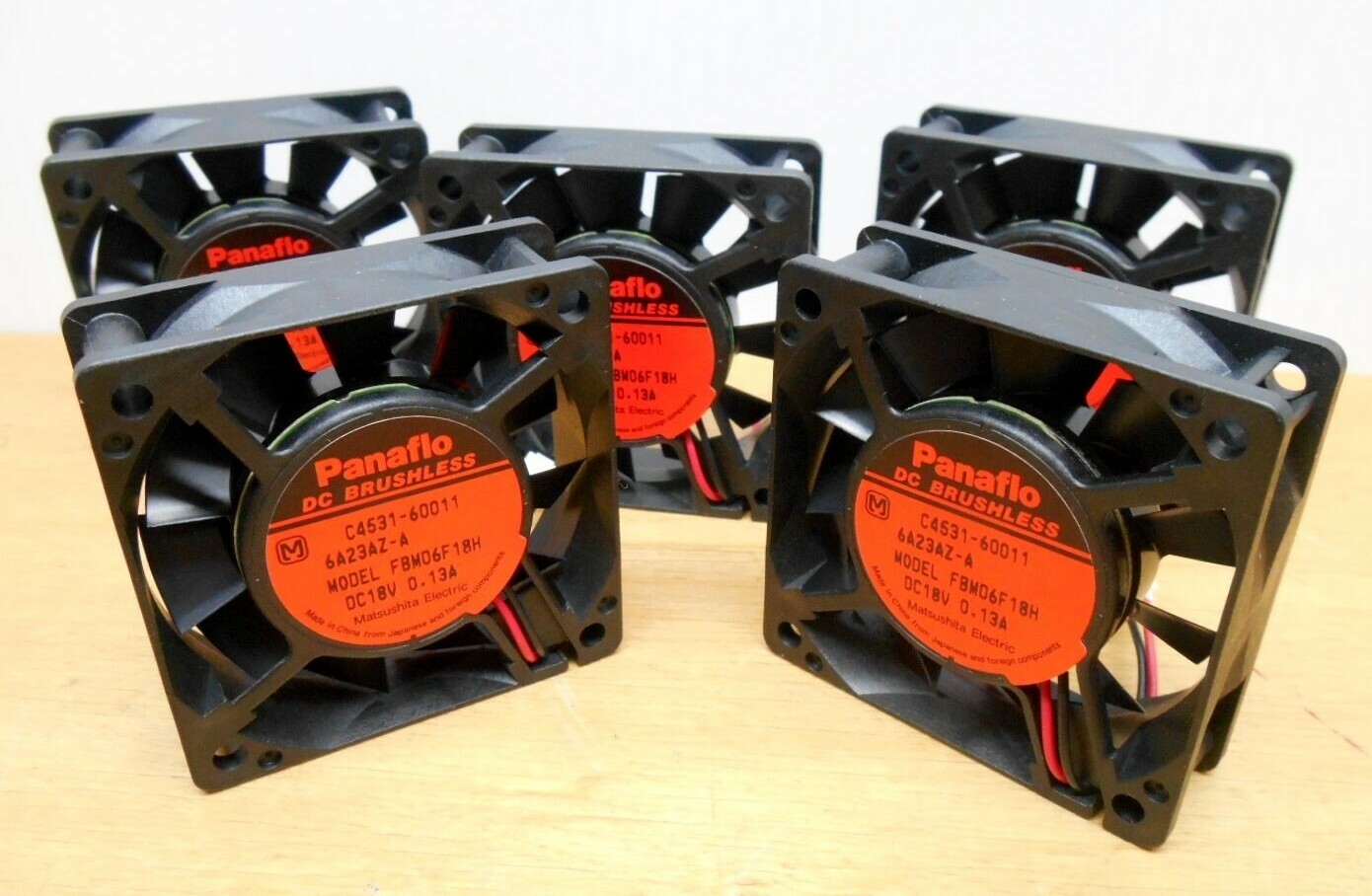 Lot of 5 Panaflo FBM06F18H 18VDC .13A Brushless Motor by Matsushita, C4531-60011