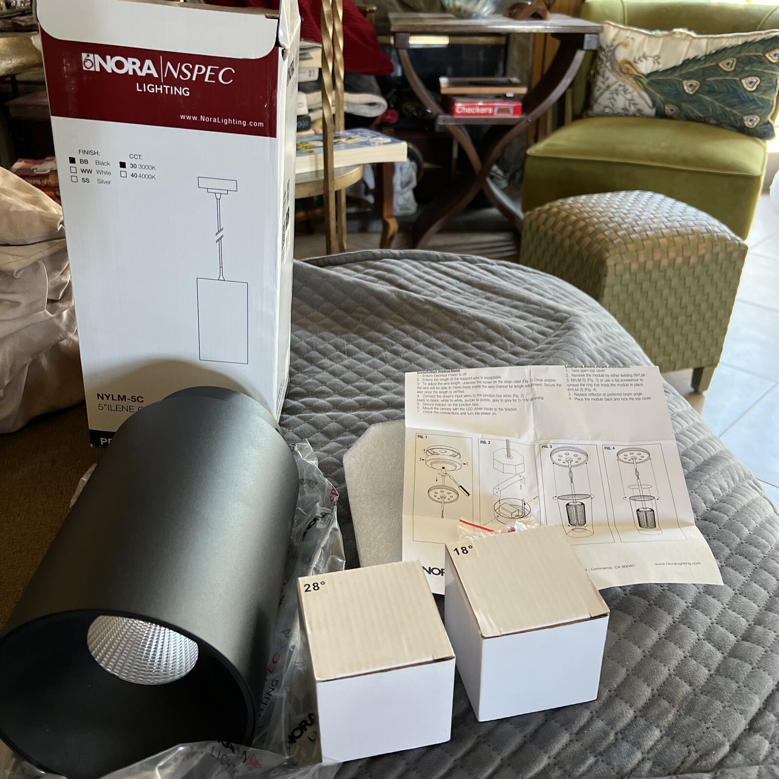 New Nora NSPEC Lighting NYLM-5SC30XBBLE4 3000K 5" Ilene Cylinder Black CREE LED