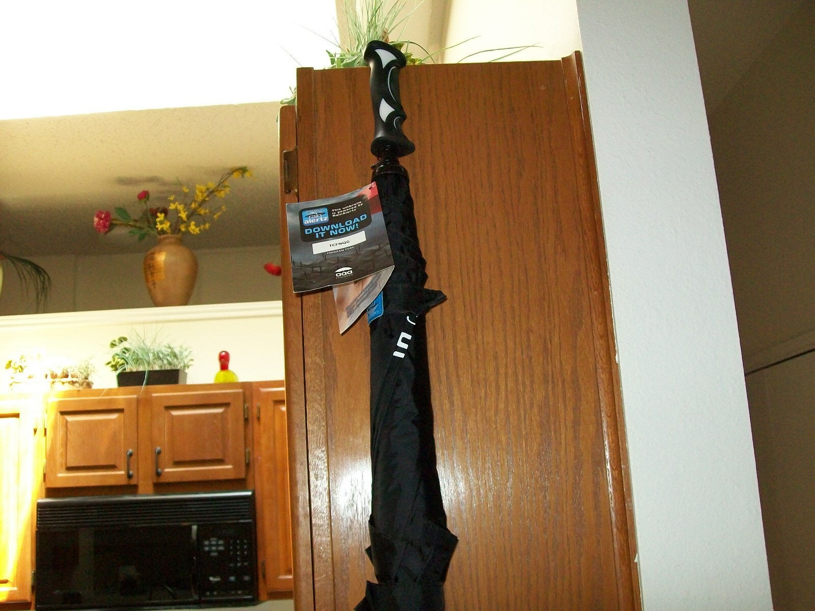 RainAlertz The Umbrella That Tells You When It Will Rain Black 39 In. Long  New