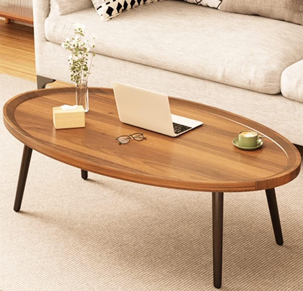 Wooden Coffee Table Rustic Nesting Tables Oval Walnut Coffee Table Modern Sofa