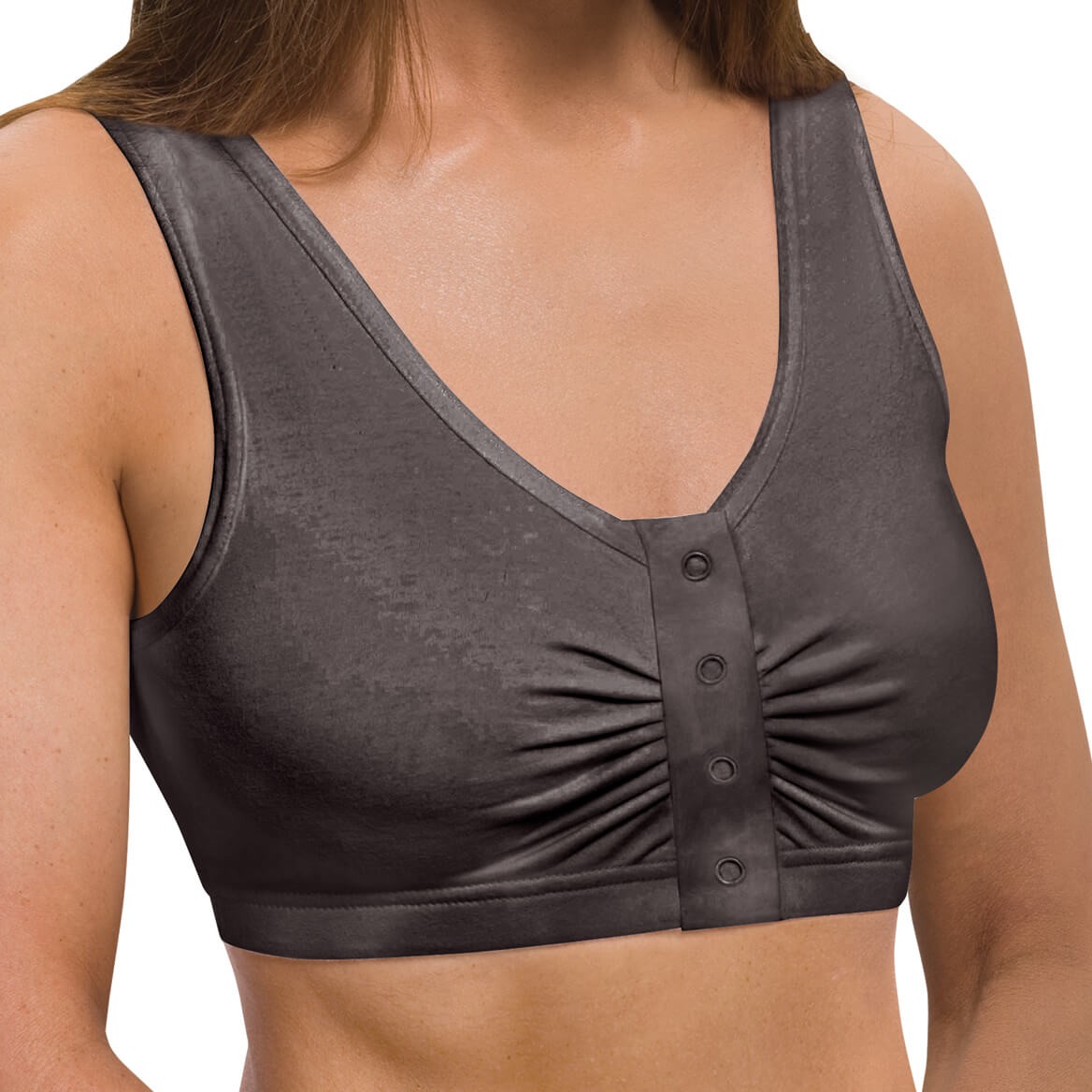 Snap Front Seamless Bra with Ultra-Wide Straps