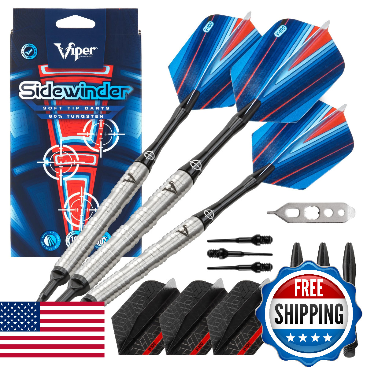Viper By Gld Products Sidewinder 80 Tungsten Soft Tip Darts Ridgeback 18