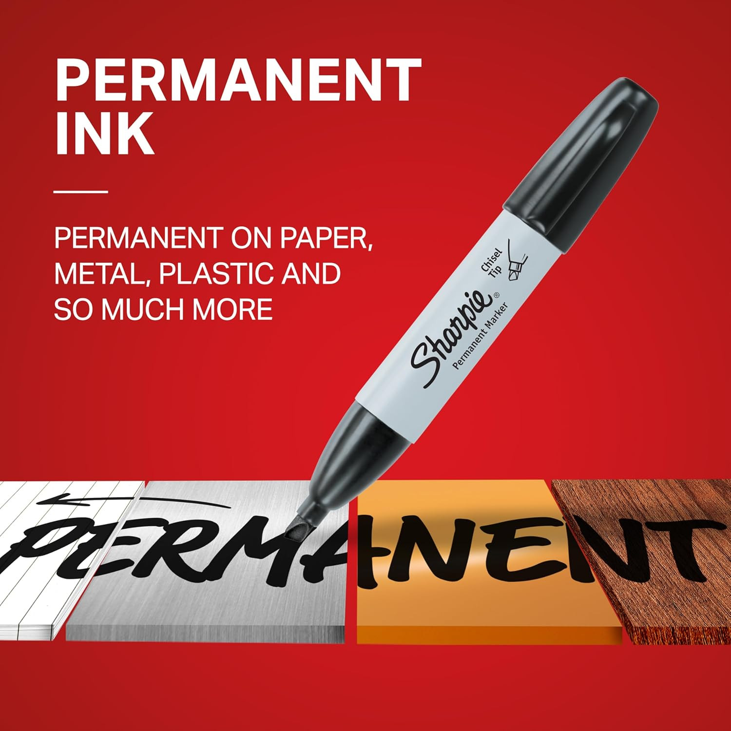 Permanent Markers, Chisel Tip, Black, 36 Count