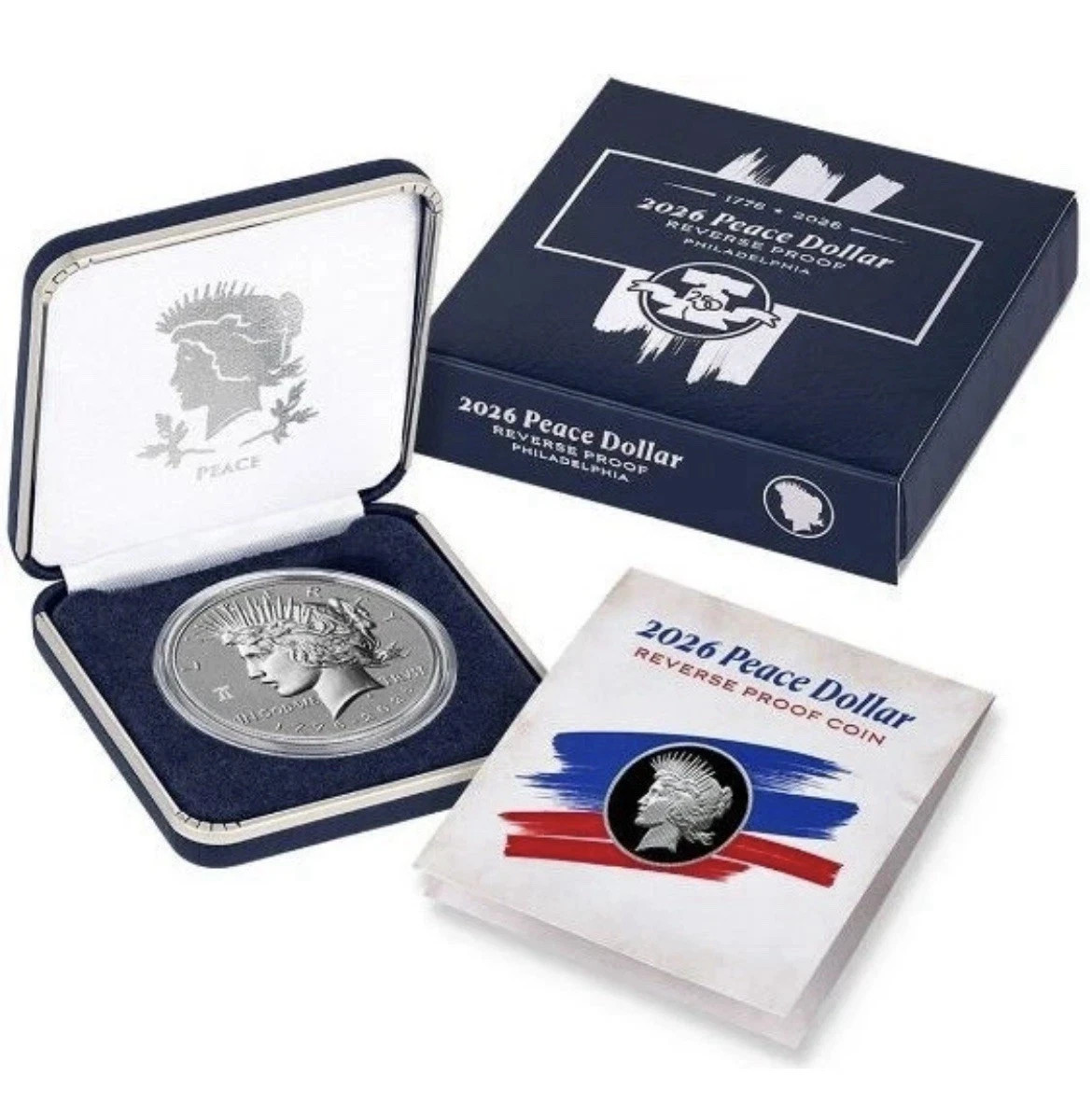 2026-P Peace Silver Dollar / Reverse Proof /Bonus! 1 Semiquincentennial Half "D"