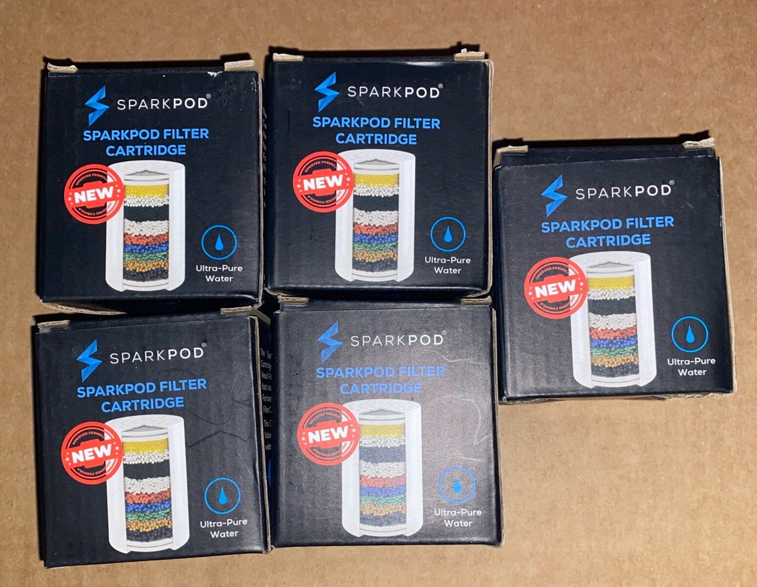 Five Sparkpod Filter Cartridges MD22G Ultra Pure Water Brand New!