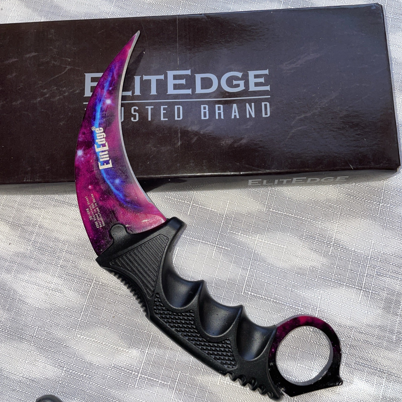 Elite Edge Karambit Galaxy/Black Knife With Sheath