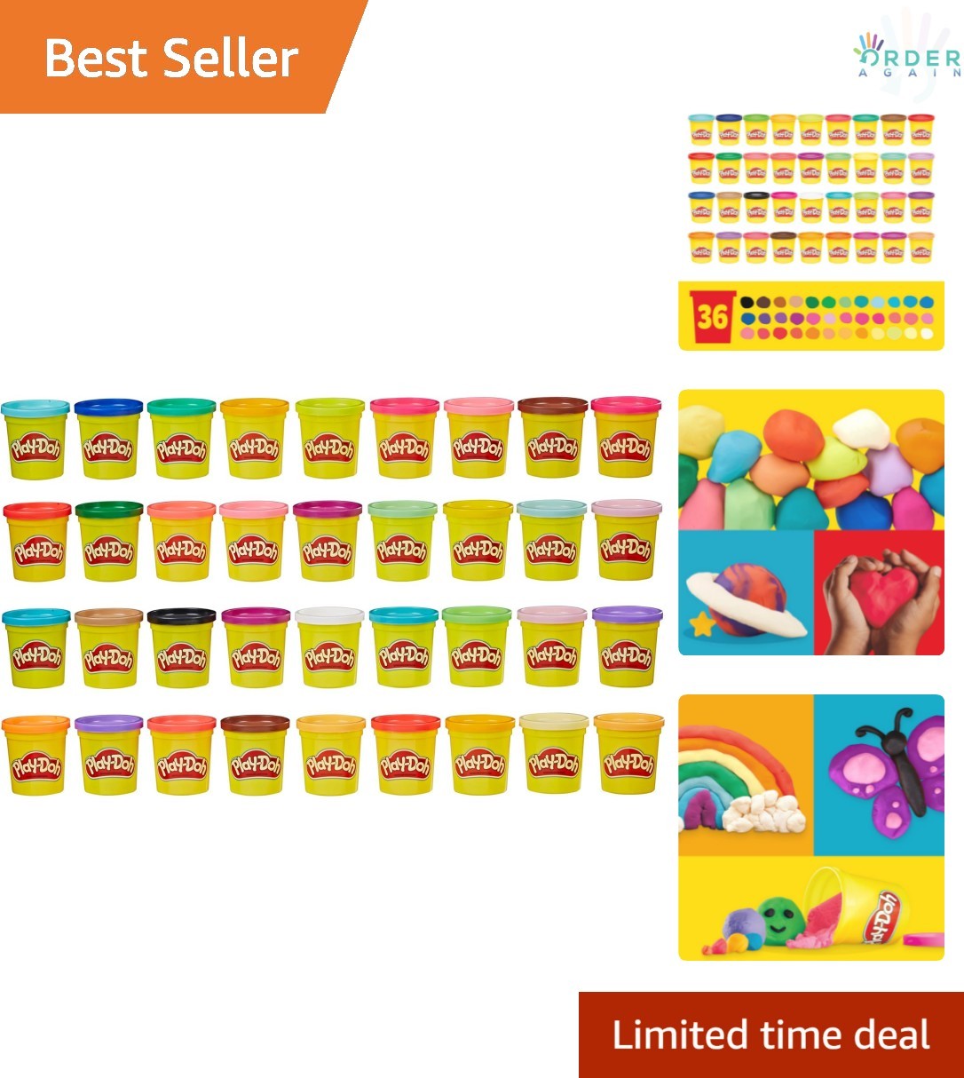 Play-Doh Modeling Compound 36-Pack Assorted Colors Non-Toxic Arts Crafts