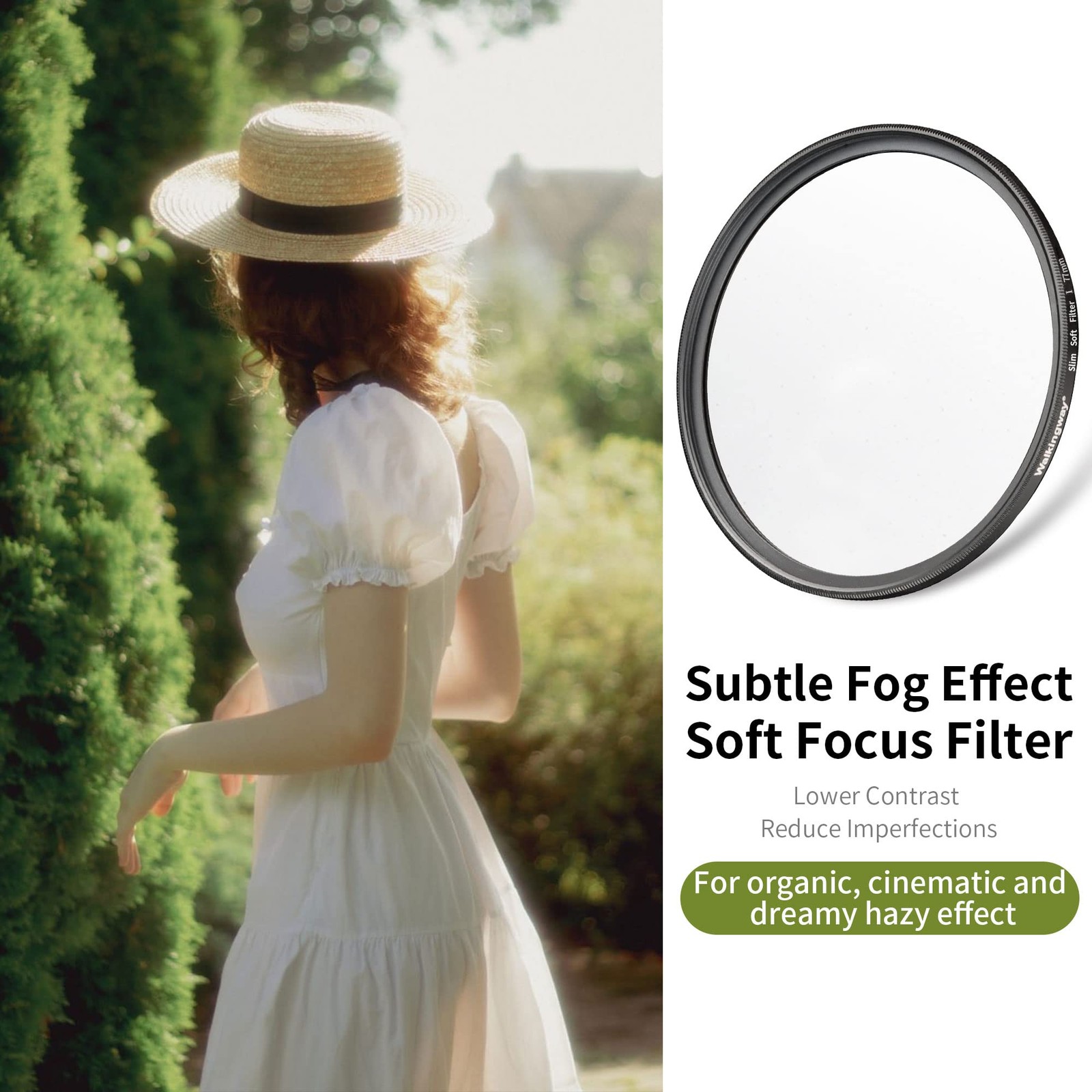 58MM White Pro Mist Diffusion Filter Soft Focus Dreamy Fog Effect Circular Lens