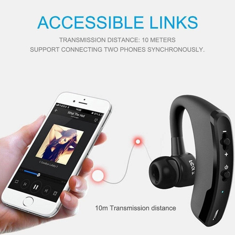 Bluetooth 5.0 Earpiece Wireless Headset Driving Trucker Earbuds Noise Cancelling