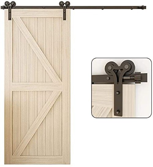 4-20FT Rustic Sliding Barn Wood Door Hardware Track Kit For Single/Double Doors