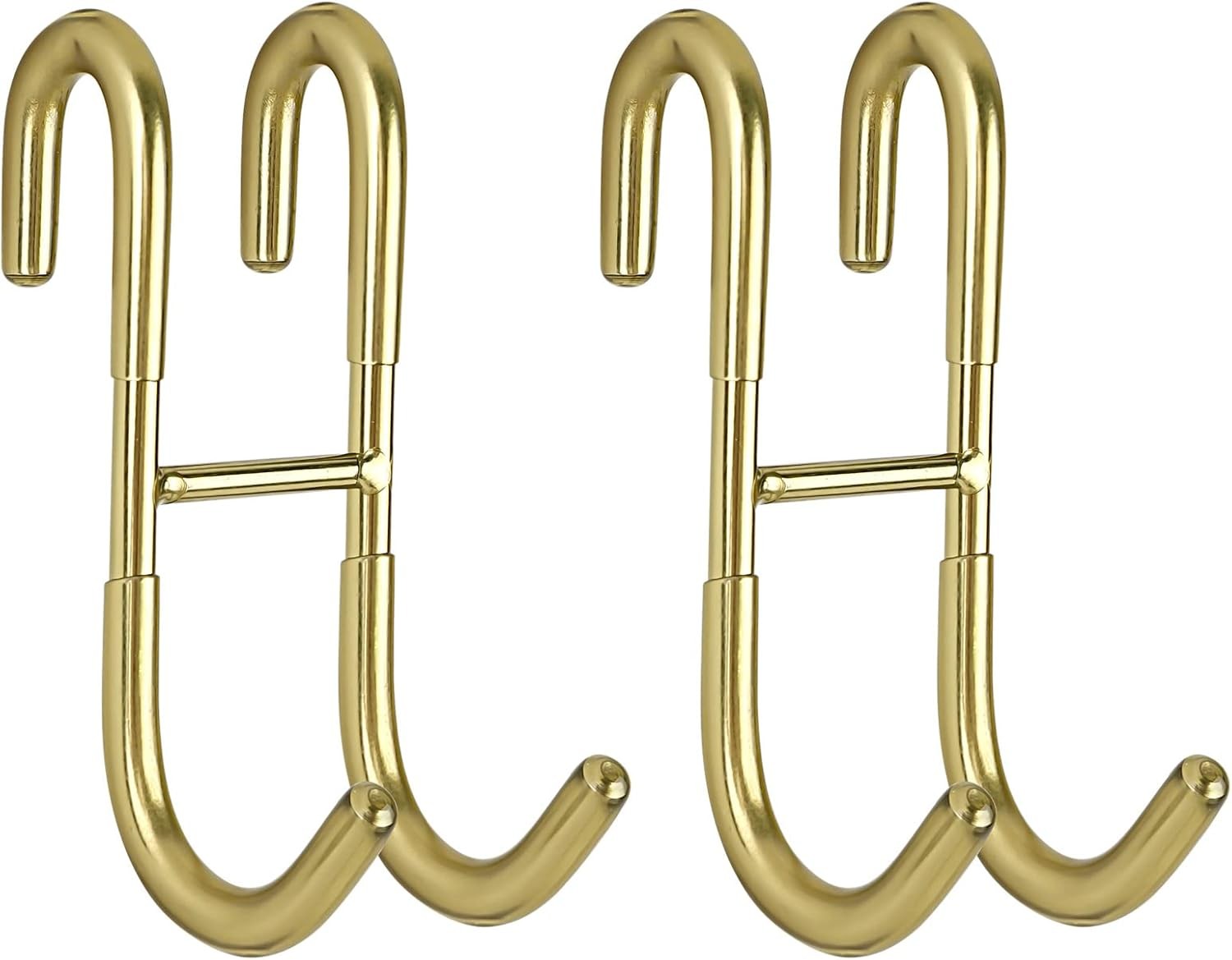 Squeegee Hooks for Towel Bathroom Frameless Glass Shower Door (2-Pack), Gold