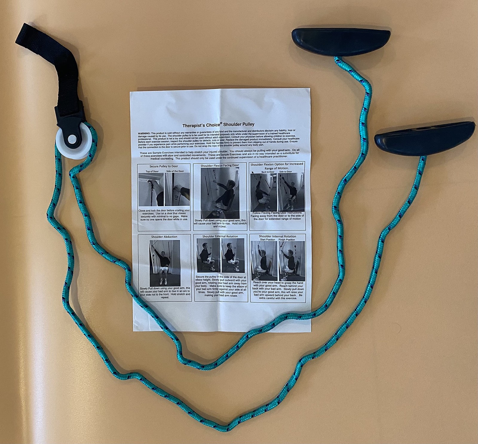 Therapist’s Choice® Shoulder Pulley, Over The Door: Includes Basic Green