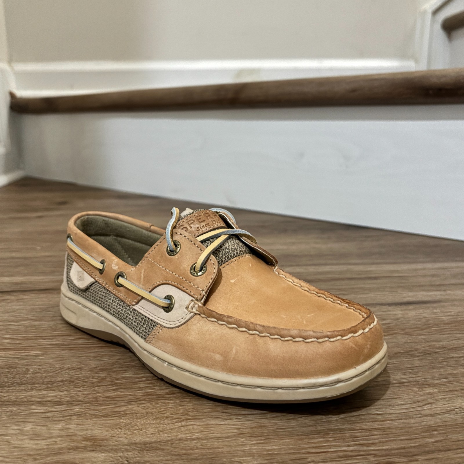 Sperry Women's Bluefish 2-Eye Boat Wide Shoes Linen/Oat 9276619