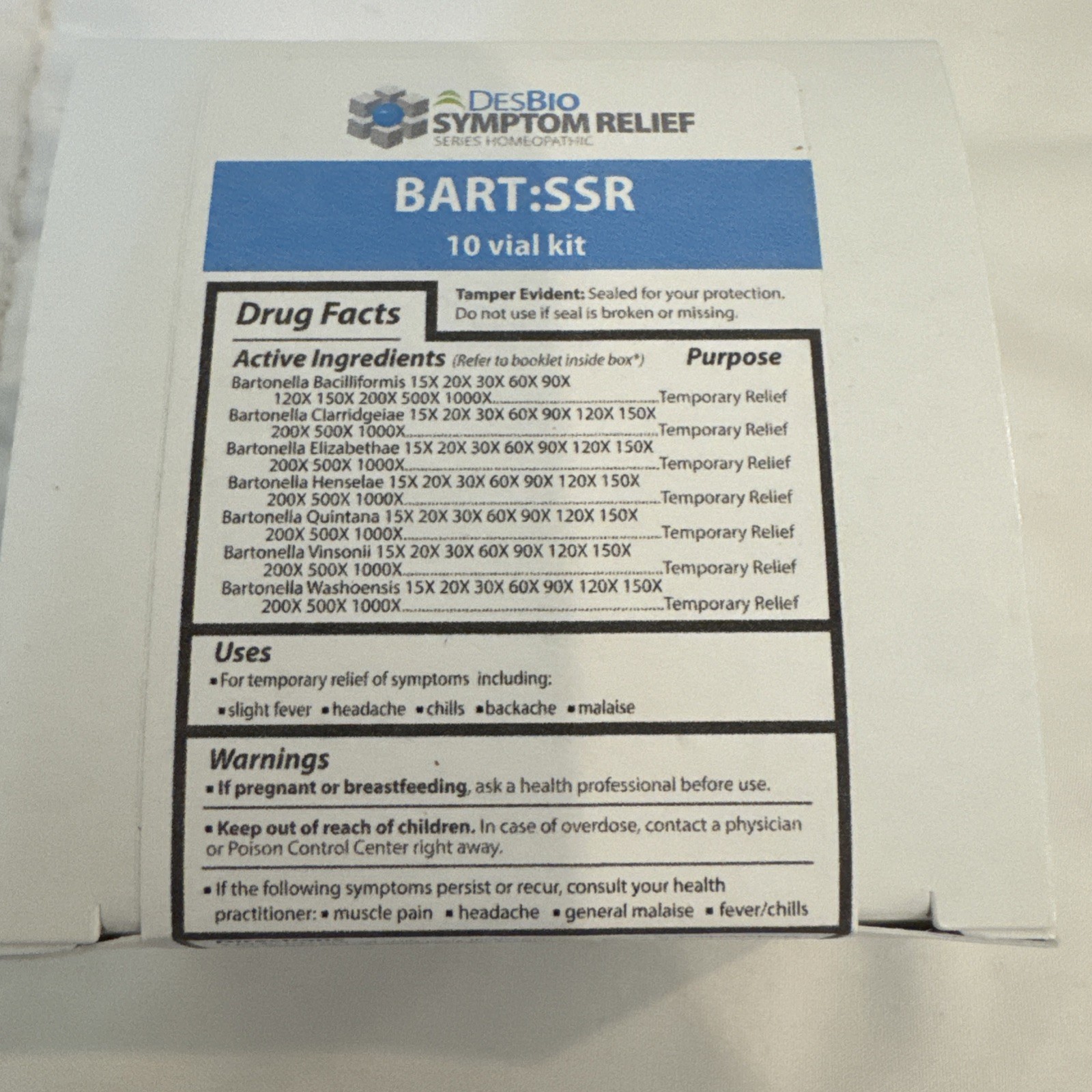 DesBio Symptom Relief Series - BART SSR 10 Vial Kit - New and Sealed