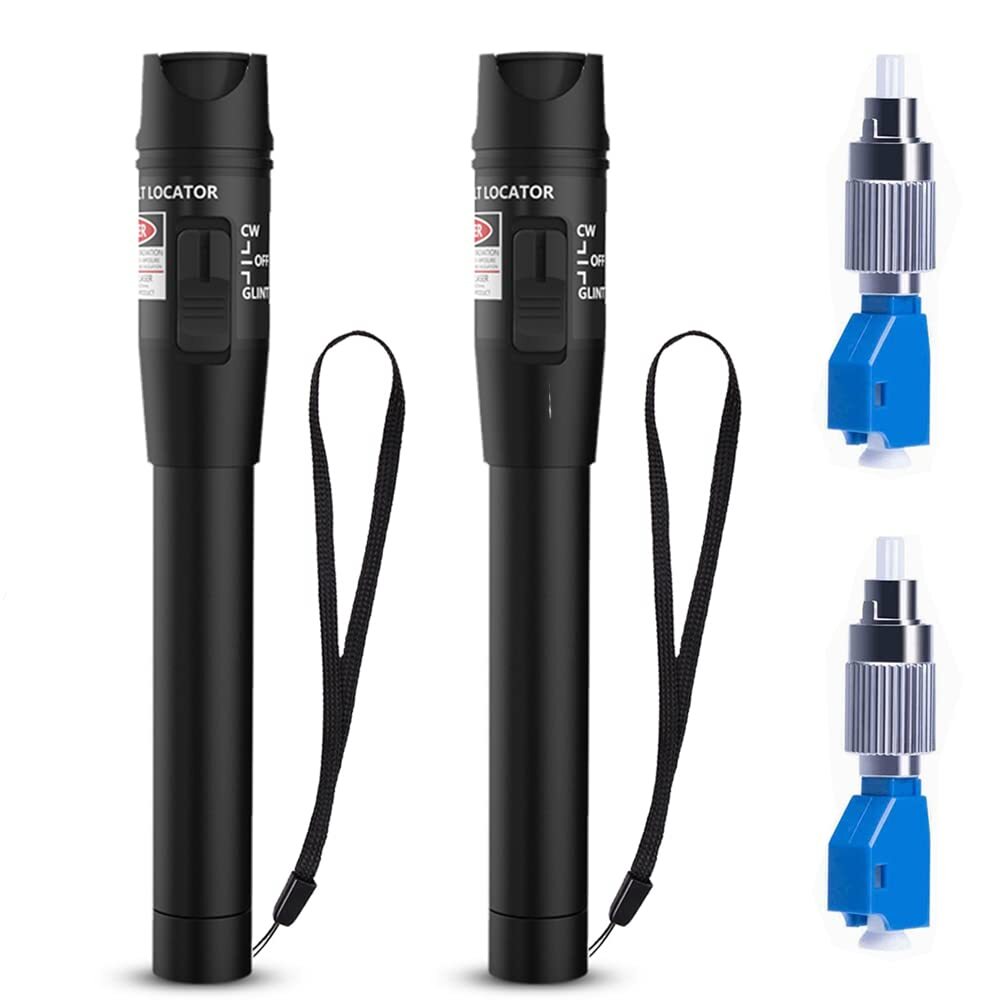 2PCS Fiber Visual Fault Locator 50mW Kit, VFL Fiber Optic Cable Tester 50KM