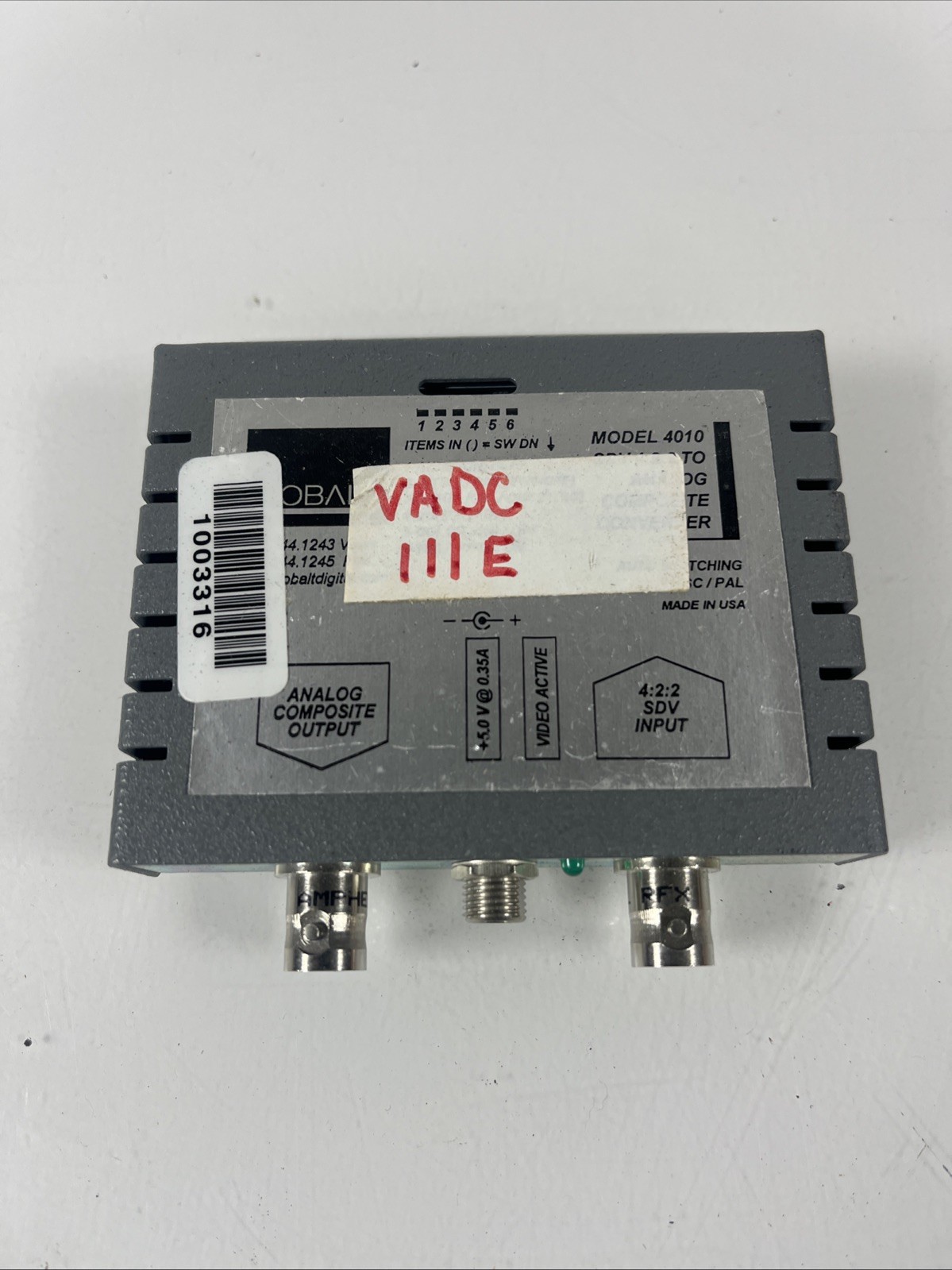 COBALT MODEL 4010 SDV 4:2:2 TO ANALOG COMPOSITE CONVERTER