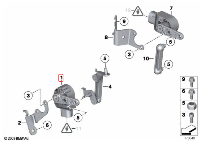 2017-2023 Rolls Royce Dawn RR6 Front Left Suspension Headlight Level Sensor OEM