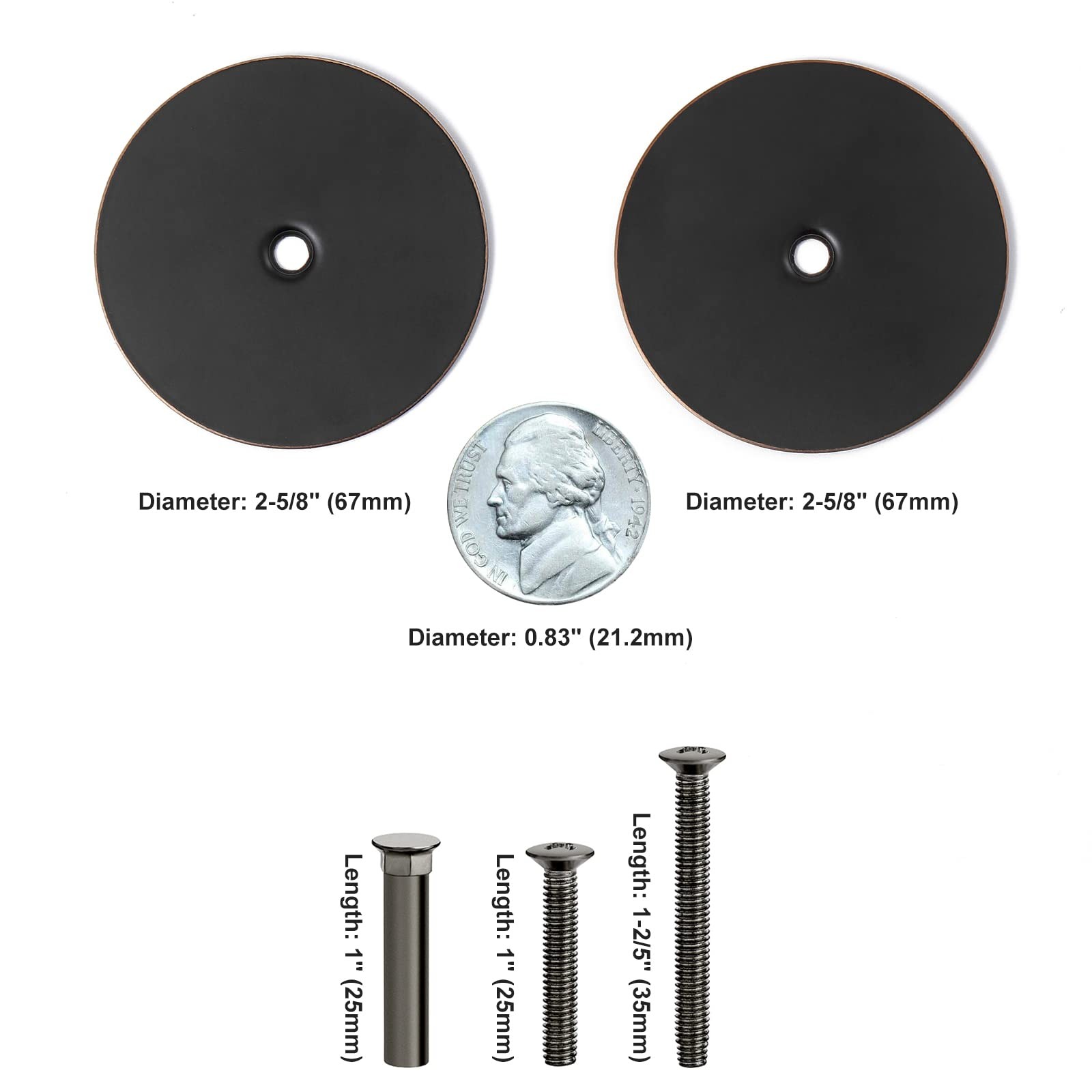 NAUBEA 1 Pack Door Hole Cover Plate Oil Rubbed Bronze