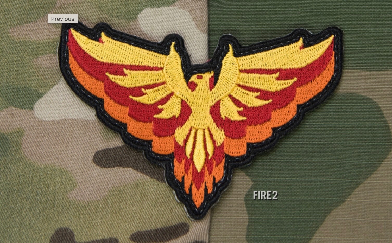 Milspec Monkey MSM Morale Patch Nylon - PHOENIX - FIRE2 Full Color NEW!