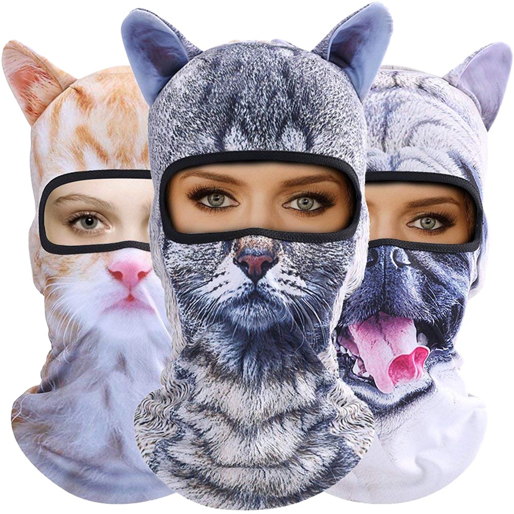 3D Stand Ears Balaclava Ski Animal Face Mask for Music Festivals Halloween Party