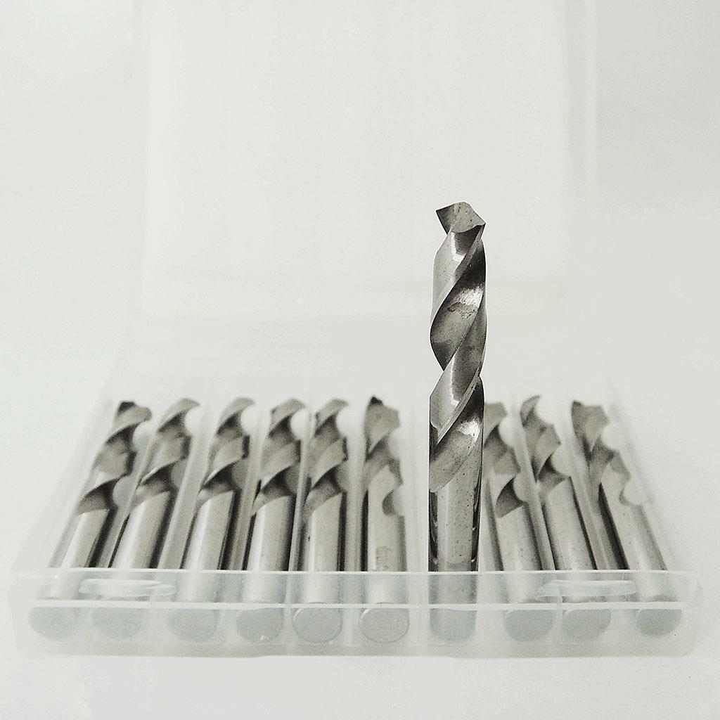 10pcs Solid Carbide Drill Bit 5.1mm-6mm 2-Flute Tungsten Straight Shank YG10X