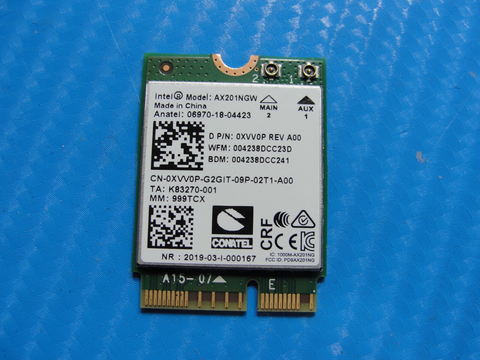 Dell Latitude 5510 15.6" Genuine Laptop Wireless WiFi Card AX201NGW XVV0P