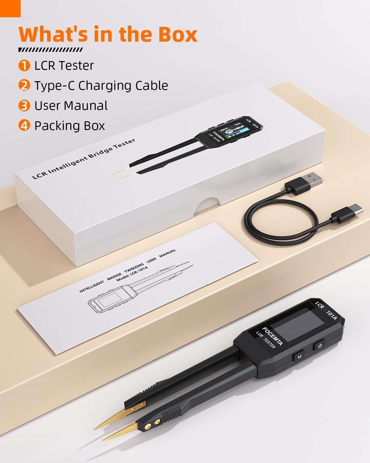 LCR-101A Handheld Digital LCR Meter Inductance Capacitance Resistance LCD Tester