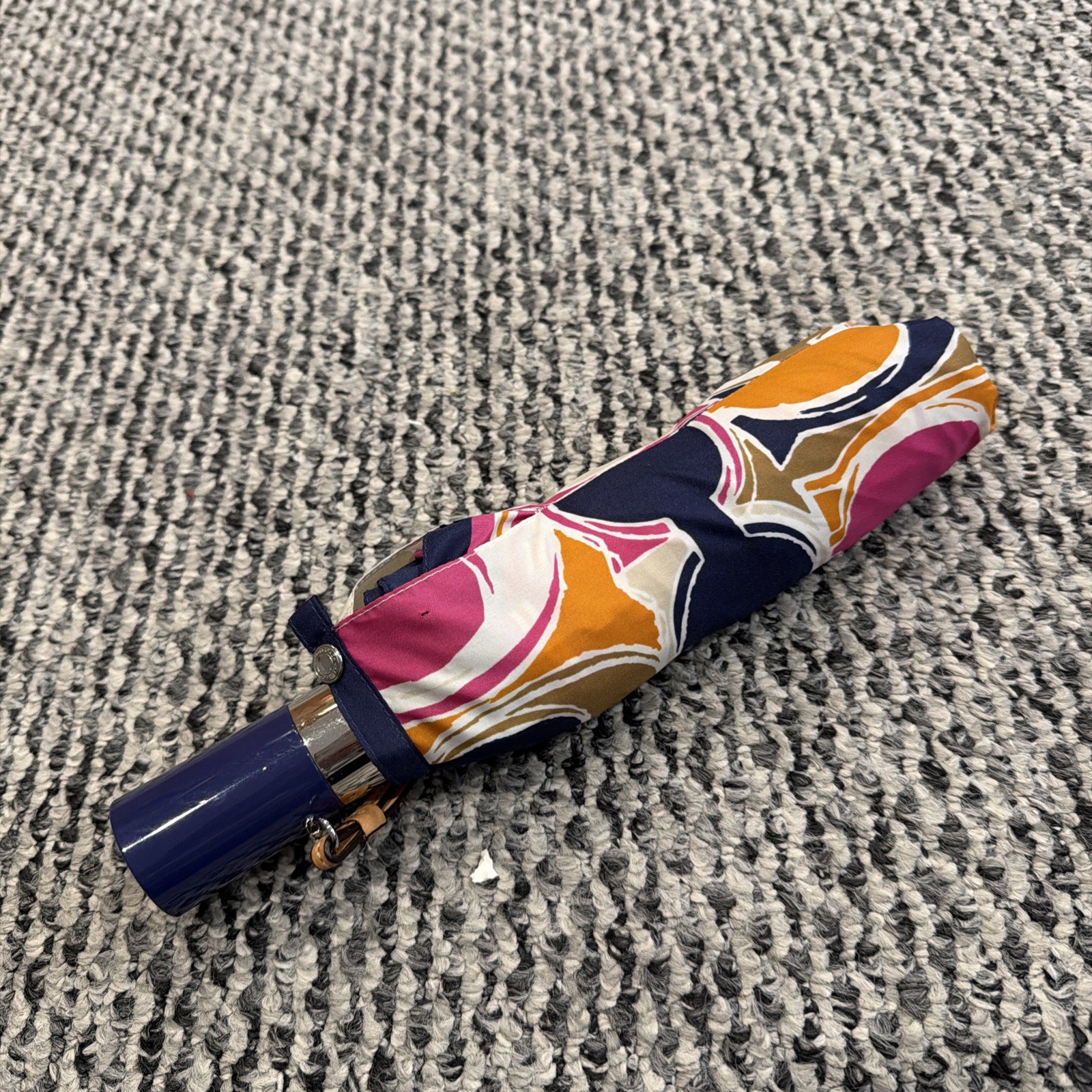 Coach Compact Folding Umbrella Logo Pattern with Wrist Strap for Women