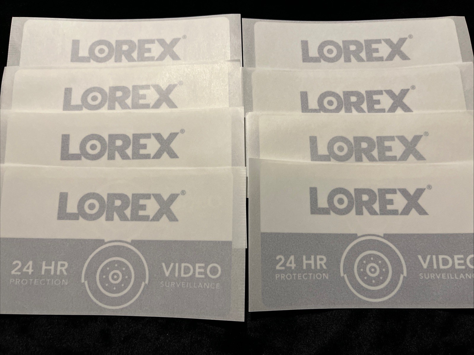 Lorex Security System Camera Stickers Lot of (8) 24 Hour Surveillance