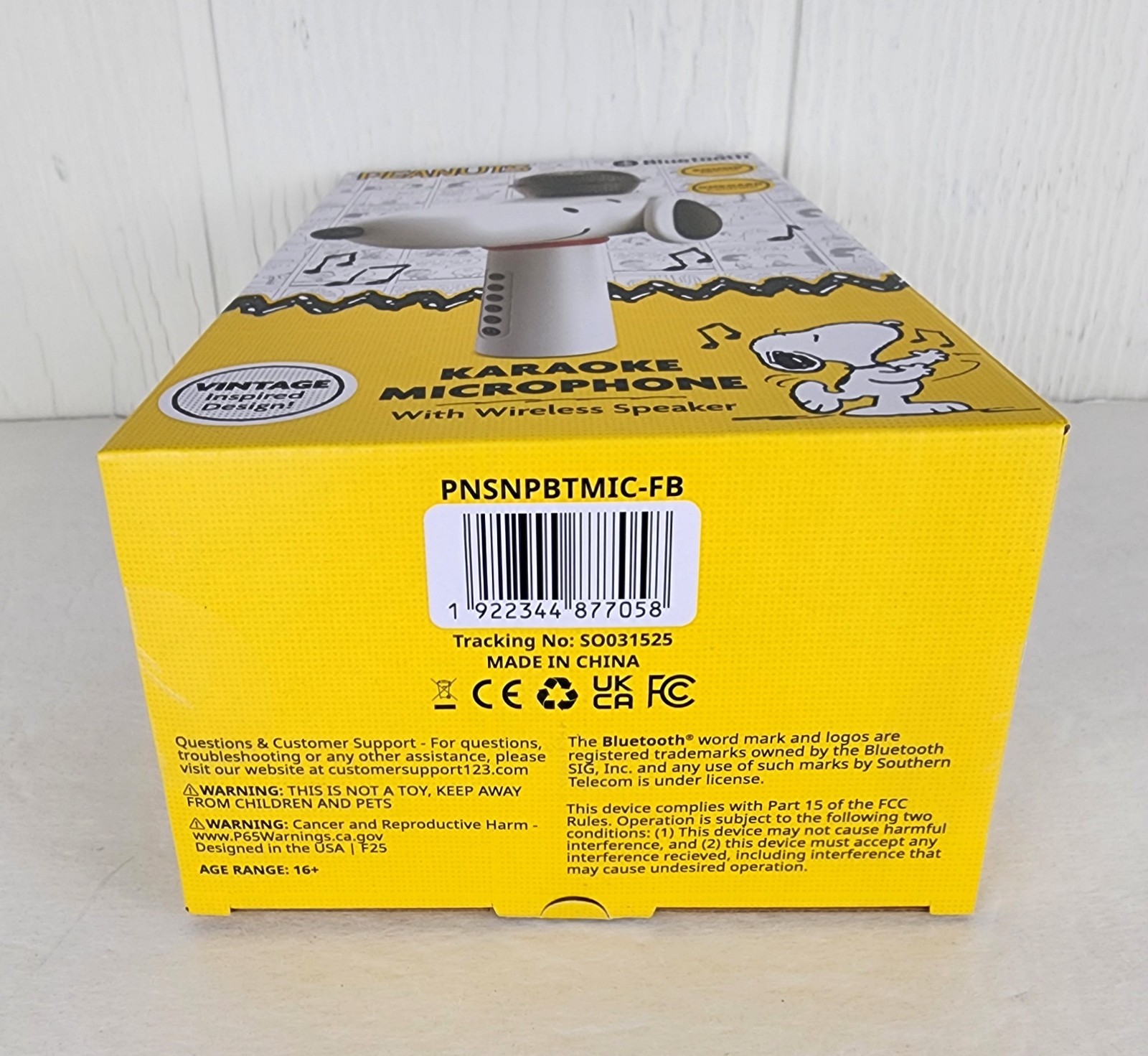 Peanuts Snoopy Bluetooth Karaoke Microphone Wireless Speaker New Sealed NIB