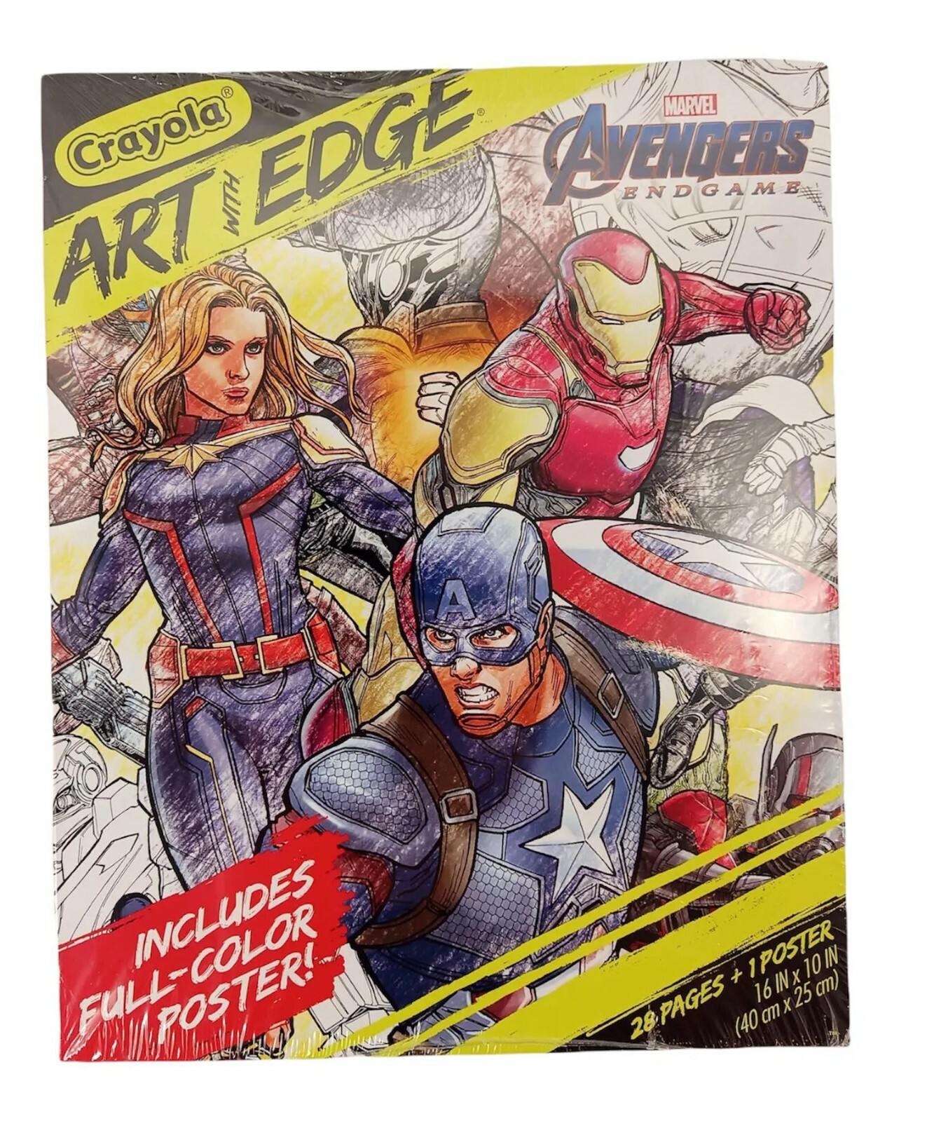 Crayola Art with Edge Marvel Avengers Endgame Coloring Book + Full Color Poster