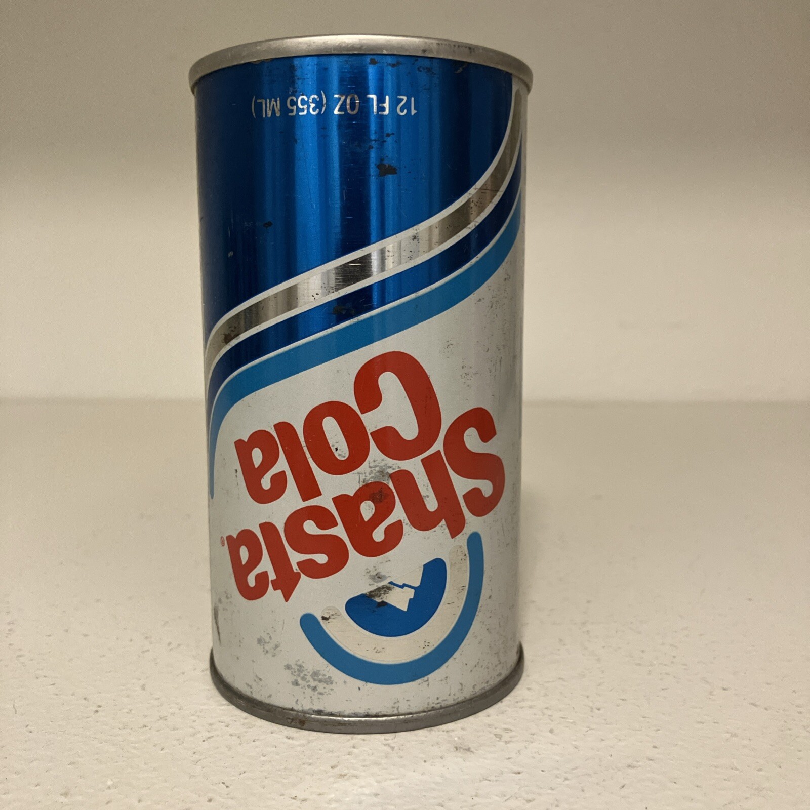 Vintage Shasta Cola Soda Can Misprint Upside Down Label Error Pull Tab 12oz