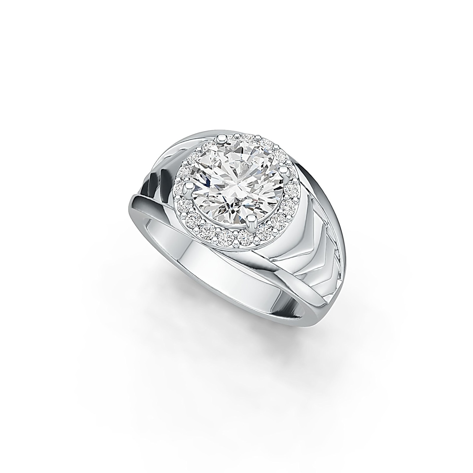 Sterling Silver Semi Mount Ring Setting Round RD 8X8mm Halo