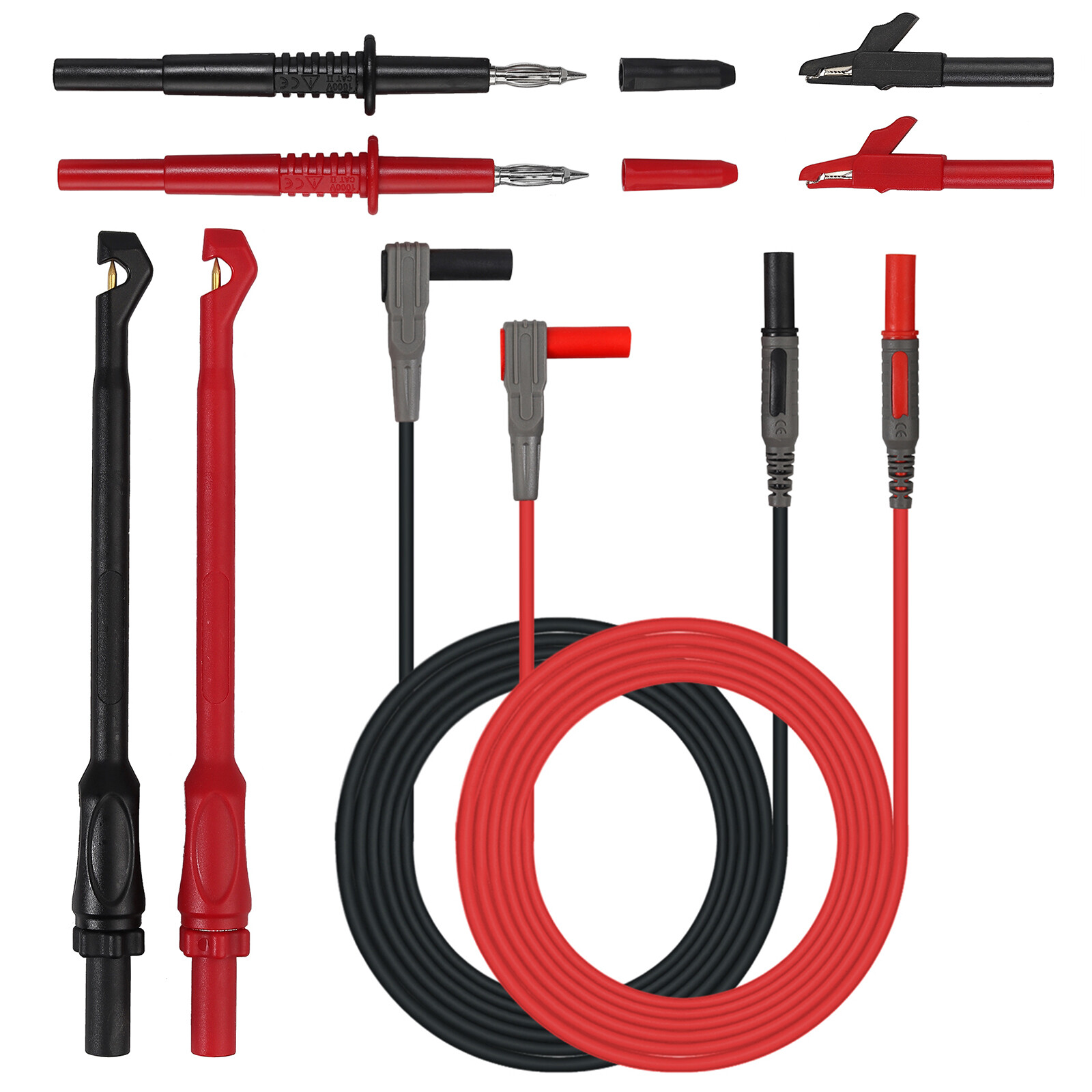 8Pcs Multimeter Automotive Test Probe Lead Kit Piercing Wire Clip Tool 4mm New