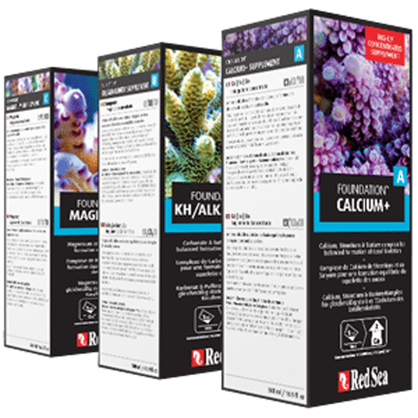 Red Sea Foundation ABC Supplements Complete Pack KH/Alkalinity Calcium Magnesium